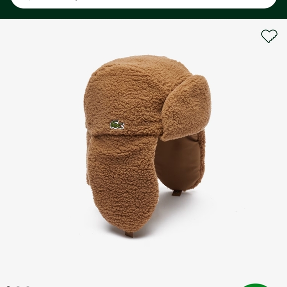 Lacoste sherpa shearling fleece chapka winter hat with flaps - Picture 1 of 10
